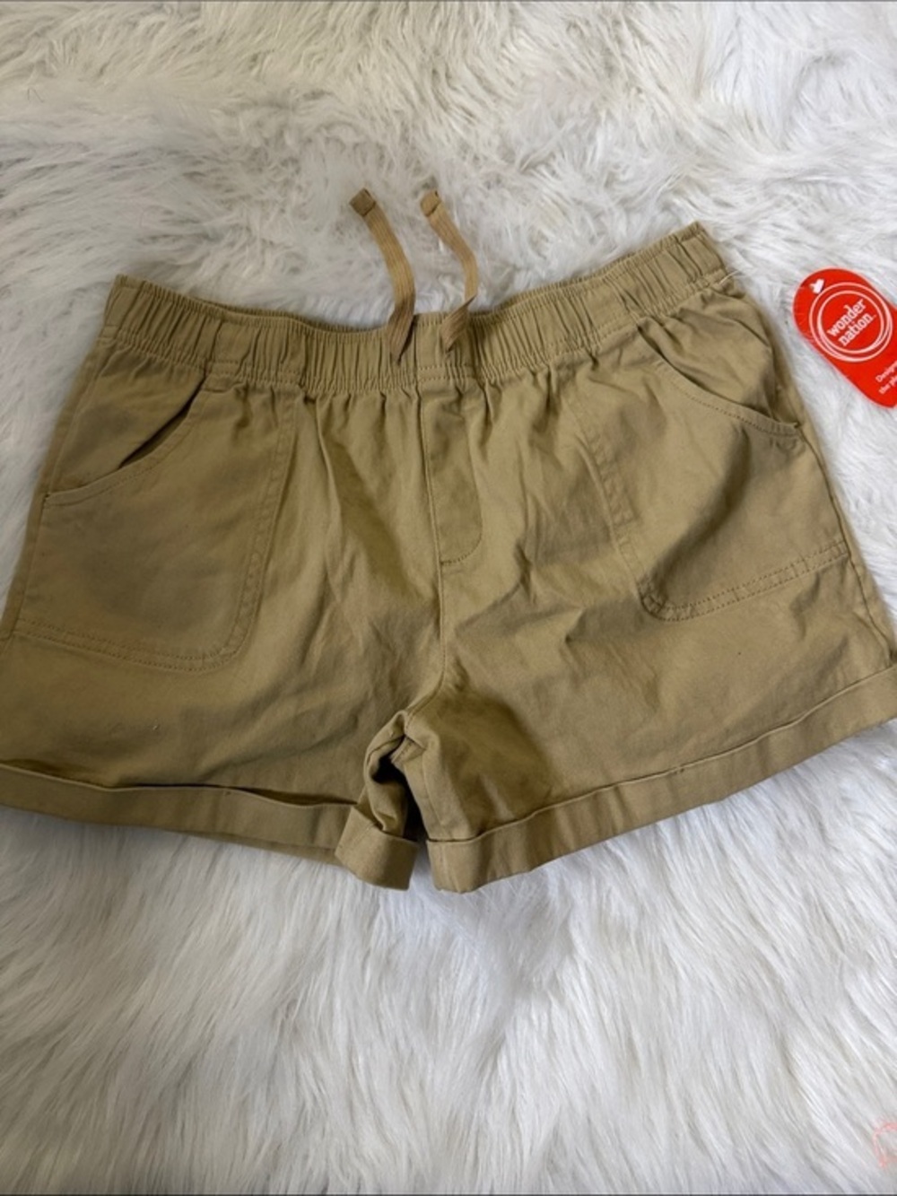 wonder nation Khaki Drawstring Athletic Shorts